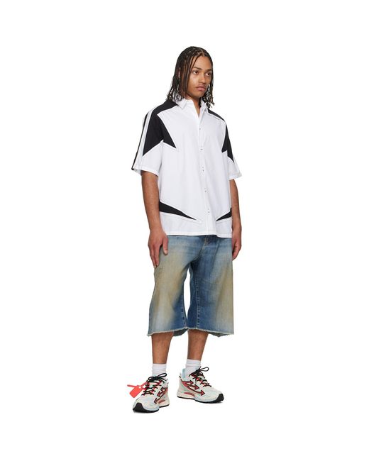 Off-White c/o Virgil Abloh White Race Logo Star Bowling Shirt for men