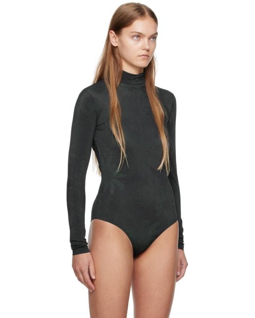 MM6 by Maison Margiela Black Printed Bodysuit