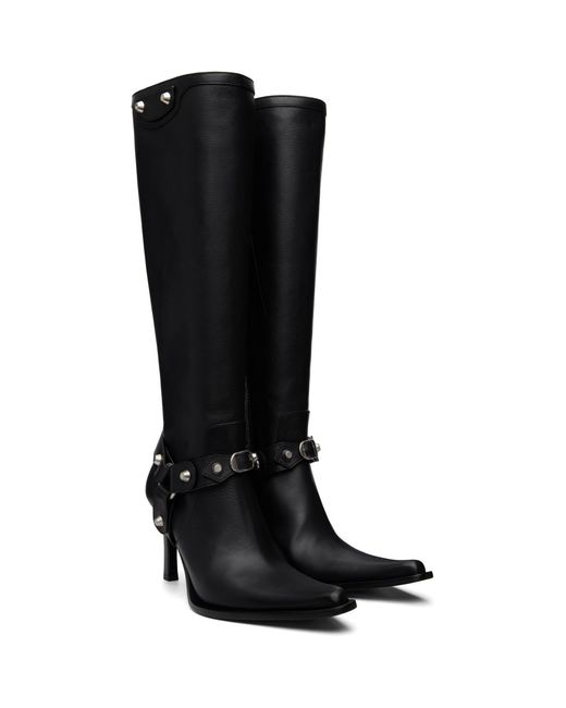 Balenciaga Black City Harness Tall Boots