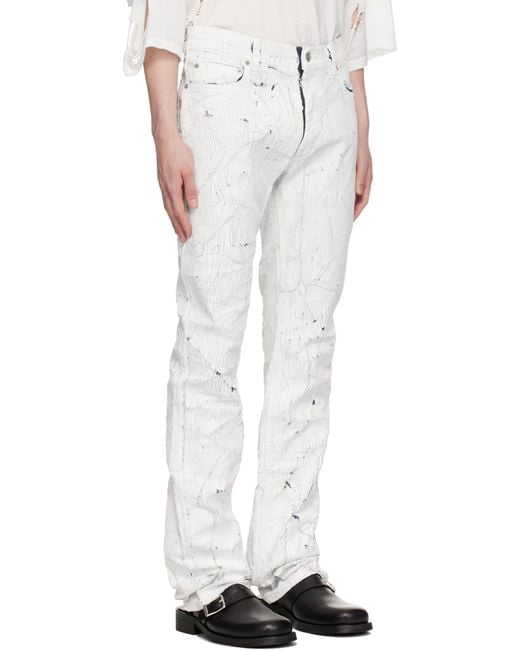 MM6 by Maison Martin Margiela White 5 Pocket Jeans for men