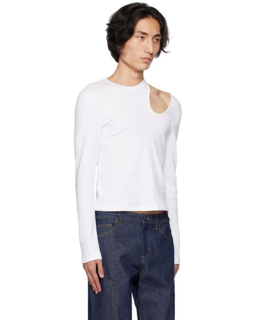 K.ngsley White Romain Long Sleeve T-shirt for men