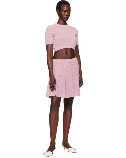 Givenchy Pink Pleated Monogram 72 Jacquard Miniskirt