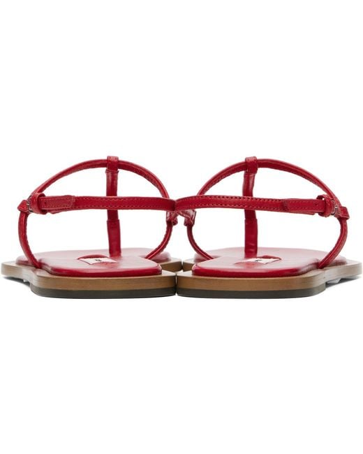Totême  Red T-Strap Nappa Sandals