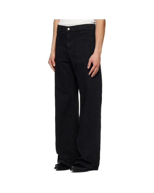 Courreges Black 2-Pocket Baggy Jeans for men