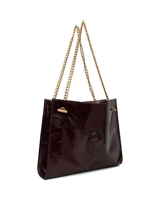 Versace Brown Burgundy Medium Calf Leather Bag
