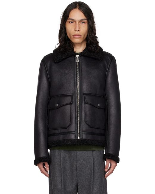 A.P.C. . Black Tommy Faux-shearling Jacket for men