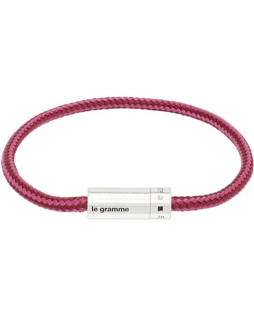 Le Gramme Red Nato Cable 'Le 5G' Bracelet for men