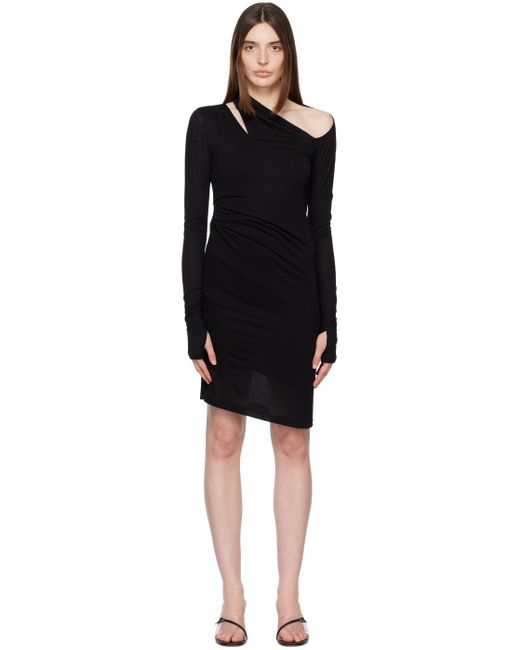 Robe midi scala noire Helmut Lang en coloris Black