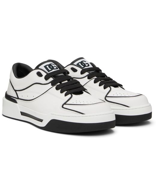 メンズ Dolce & Gabbana ホワイト＆ブラック New Roma カーフスキン スニーカー Black