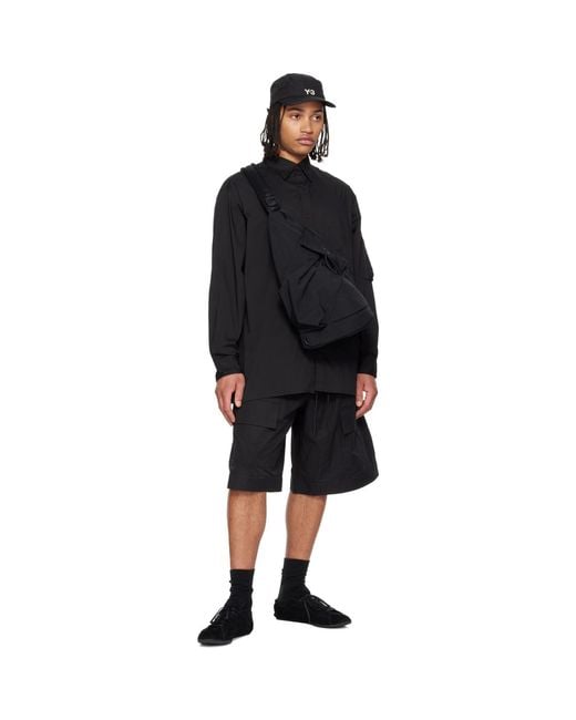 Y-3 Black Utility Sling Bag for men