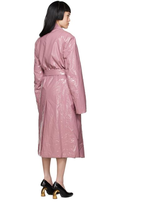 Dries Van Noten Pink Lacquered Coat