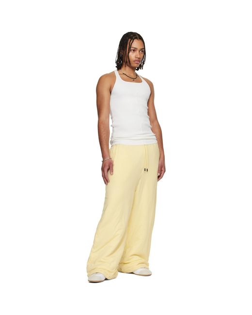 Lu'u Dan Yellow Off- Wadded Bontans Sweatpants for men