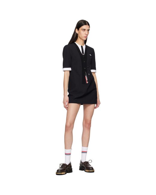 Thom Browne Black Trompe L'Oeil Patch Pocket Minidress