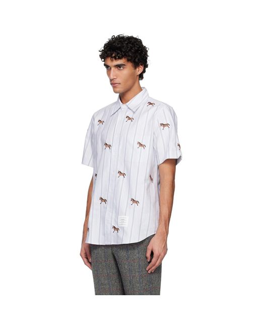 Thom Browne Multicolor Straight Fit Short Sleeve Horse Shirt for men
