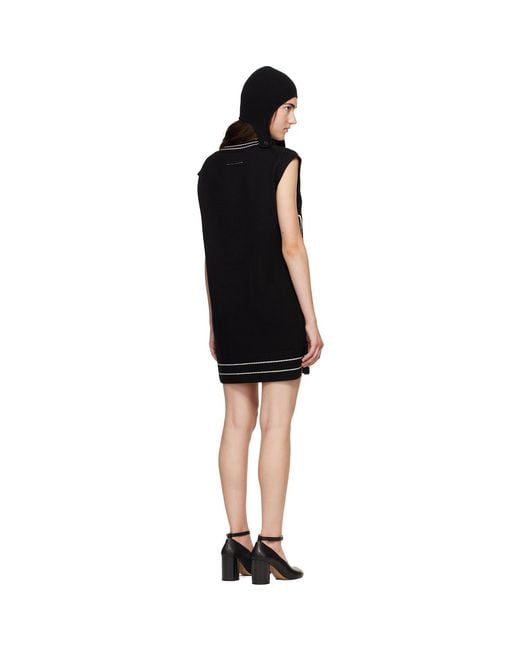 MM6 by Maison Margiela Black Knitted Minidress