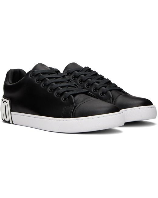 Moschino Black Rubberized Sneakers for men