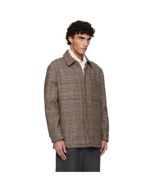 A.P.C. Brown Tweed Overshirt for men