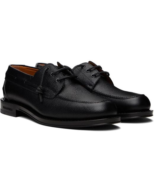 DSquared² Black Neoclassic Boat Shoe Derbys for men