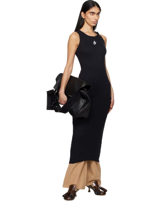 J.W. Anderson Black Anchor Logo Twisted Strap Midi Dress