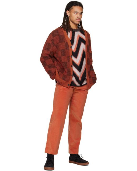 PS by Paul Smith Red Orange Happy Cardigan for men