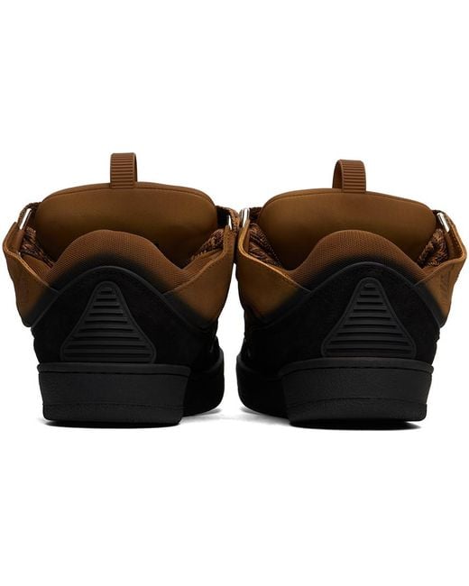 Lanvin Ssense Exclusive Tan & Curb Sneakers in Black for Men