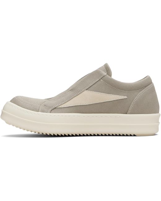 Rick Owens Black Taupe Concordians Laceless Vintage Sneaks Sneakers