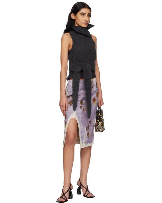 Dries Van Noten ブラック レザー ヒールサンダル Black