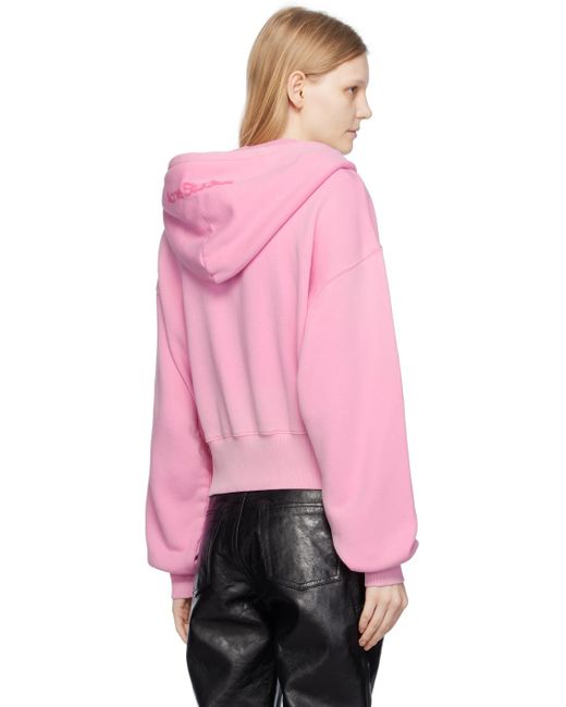 Acne Pink Dyed Zippered Hoodie
