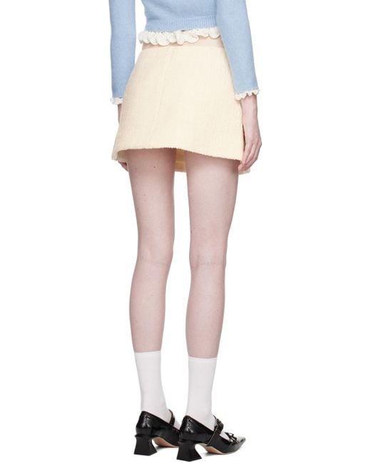 ShuShu/Tong Off-white Pleat Miniskirt