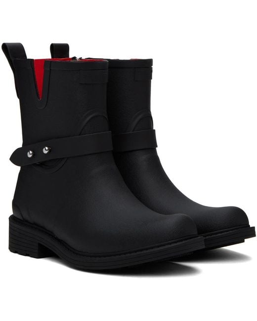 Rag & Bone Black Moto Rain Boots