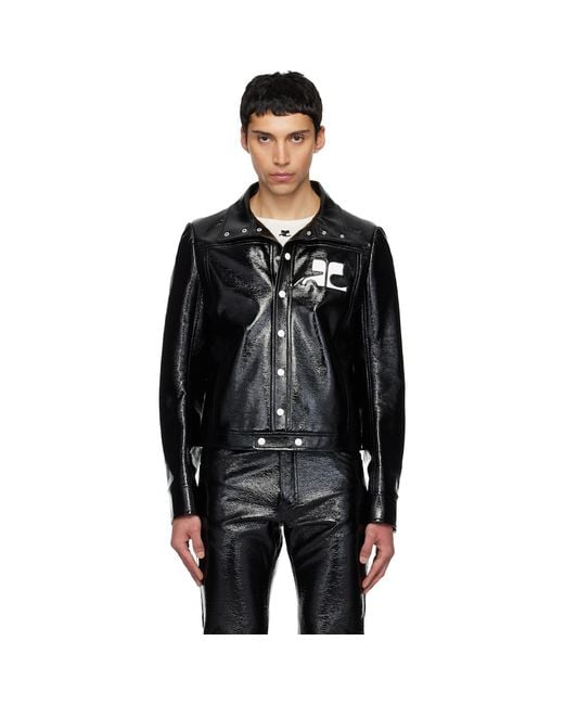 Courreges Black Reedition Vinyl Jacket for men