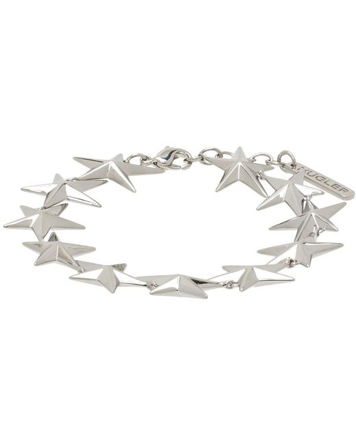 Mugler Black Silver Star Bracelet for men
