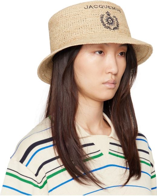 Jacquemus ベージュ 'Le Bob Pesco' ビーチハット Multicolor