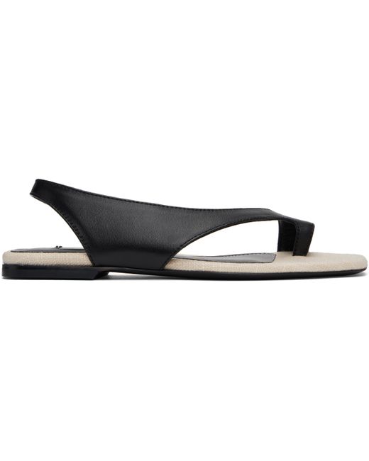 Totême  Black Leather Thong Sandals