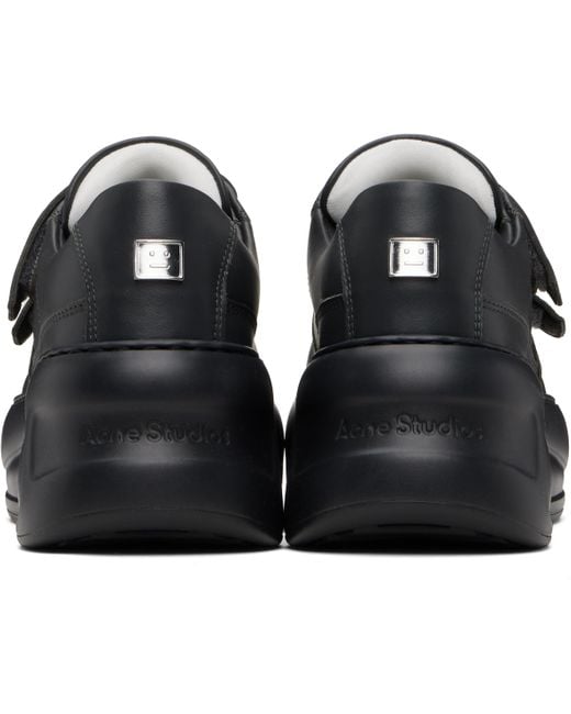 Acne Black Velcro Strap Platform Sneakers for men