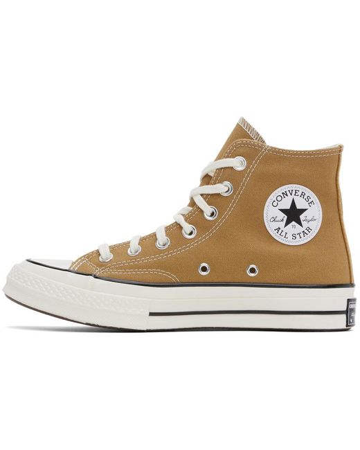 Converse Black Tan Canvas High-Top Sneakers for men