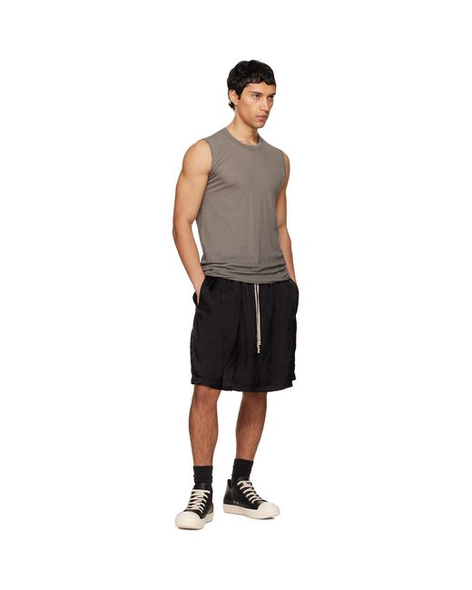 Rick Owens Black Temple Kilt Shorts for men