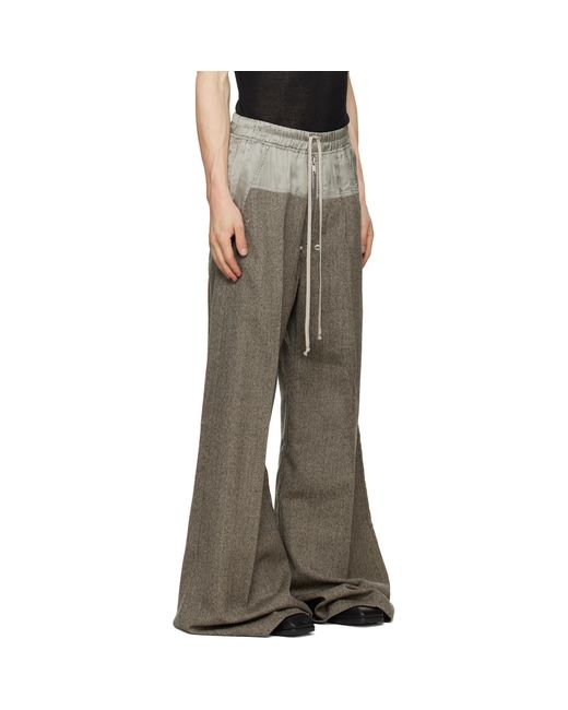 Rick Owens Gray Taupe Tower Wide Bela Trousers for men