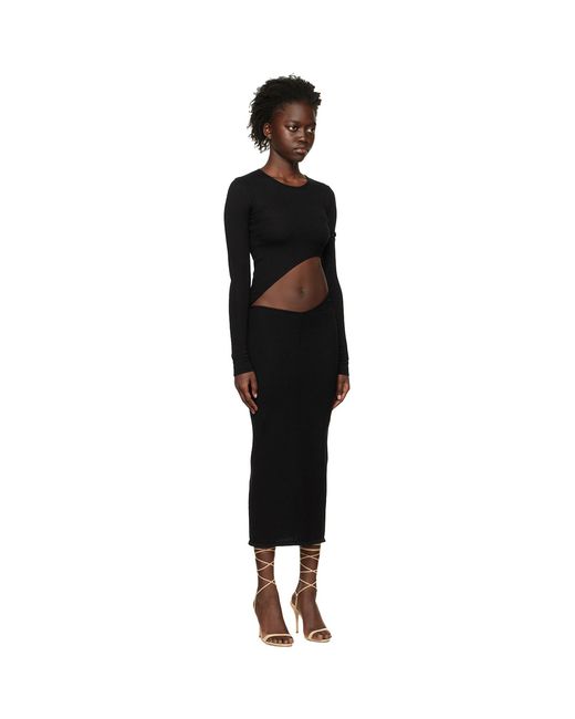 OLENICH Black Cut-Out Maxi Dress