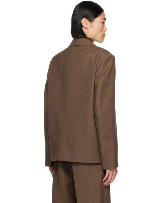 Lemaire Brown Boxy Blazer for men