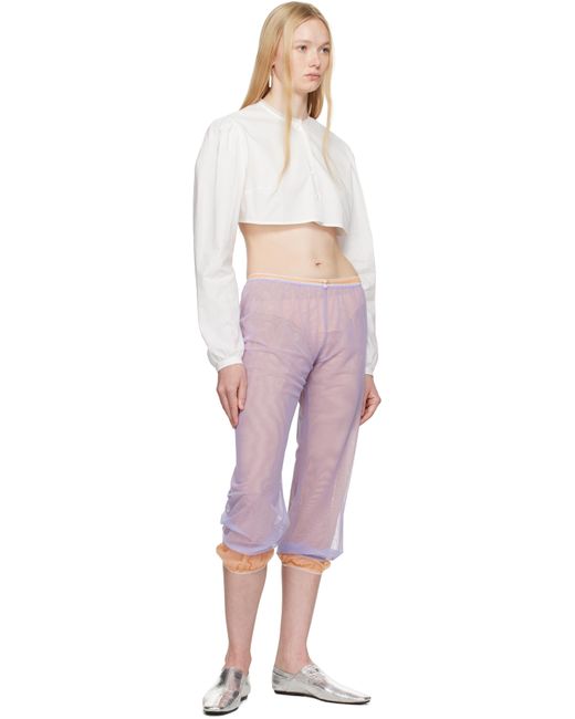 Colleen Allen Orange Stretch Tulle Sleep Capri Trousers
