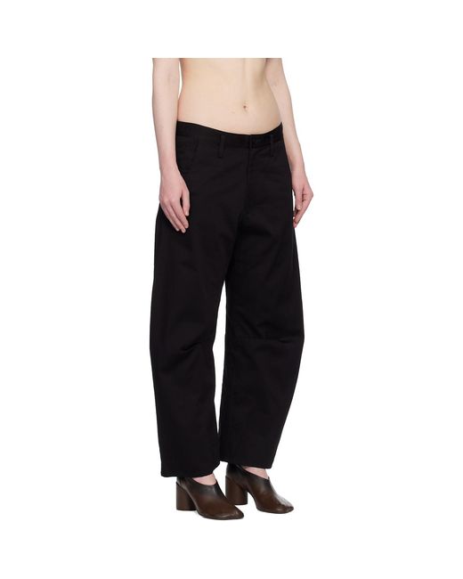 Y's Yohji Yamamoto Black Cotton Twill Wide Trousers