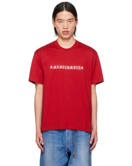 Mastermind Japan Red Reflective Skull T-shirt for men