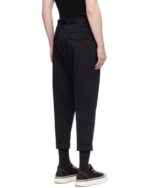 AMI Black Carrot-fit Oversized Trousers for men