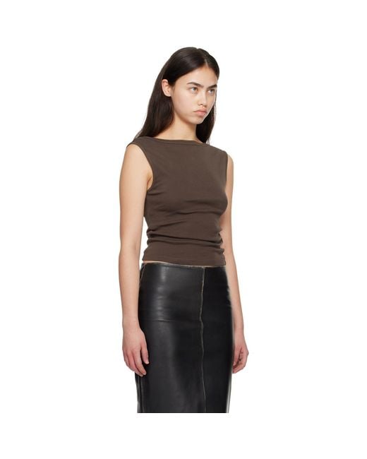 St. Agni Black Organic Cotton Ballerina Tank Top
