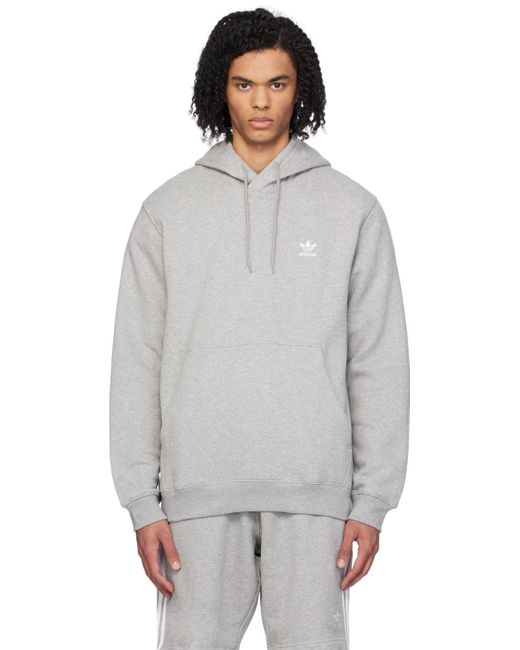 Pull à capuche gris à logo brodé Adidas Originals pour homme en coloris Gray