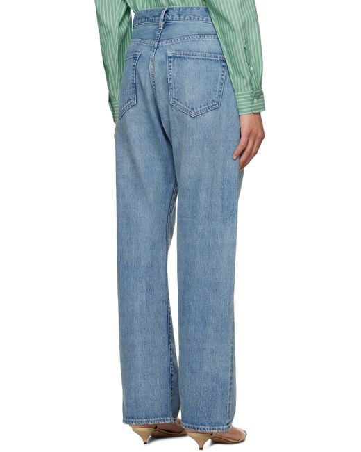 Auralee Blue Selvedge Faded Light Jeans