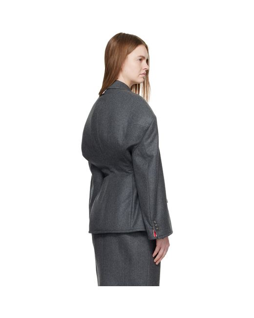 Thom Browne Black Nipped Waist Cocoon Blazer