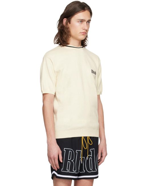 Rhude Black Off- Embroidered Sweater for men