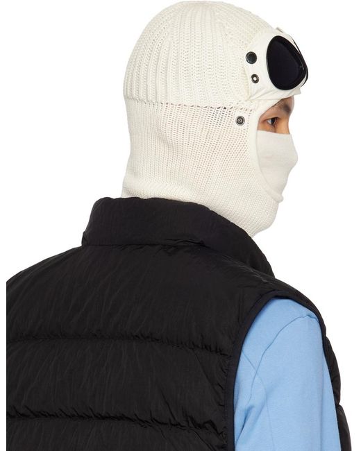 C P Company Black Off- goggle Balaclava for men